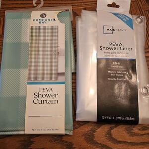 Set of 2 shower curtain/liner